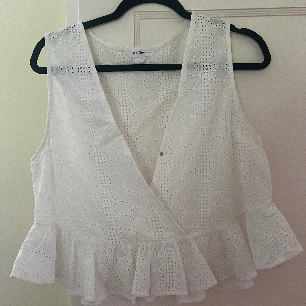 BCBGeneration White Eyelet Blouse